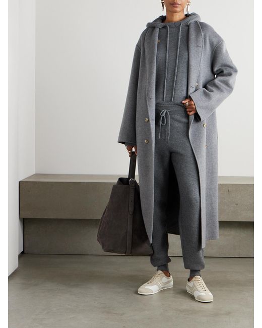 Loulou de Saison Gray Amory Double-Breasted Wool And Cashmere-Blend Coat
