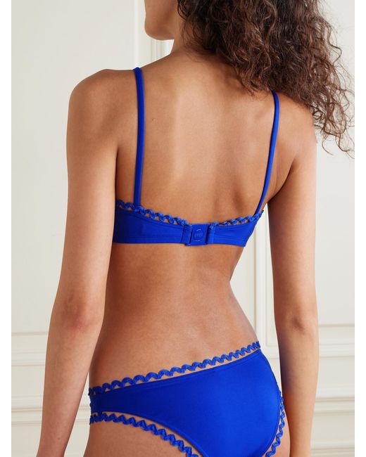 Eres Blue Fever Move Ric Rac-Trimmed Bikini Top
