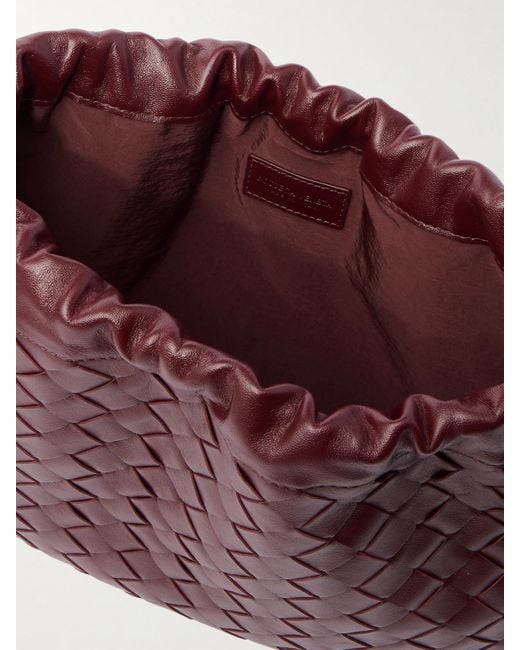 Bottega Veneta Red Dustbag Small Intrecciato Leather Clutch