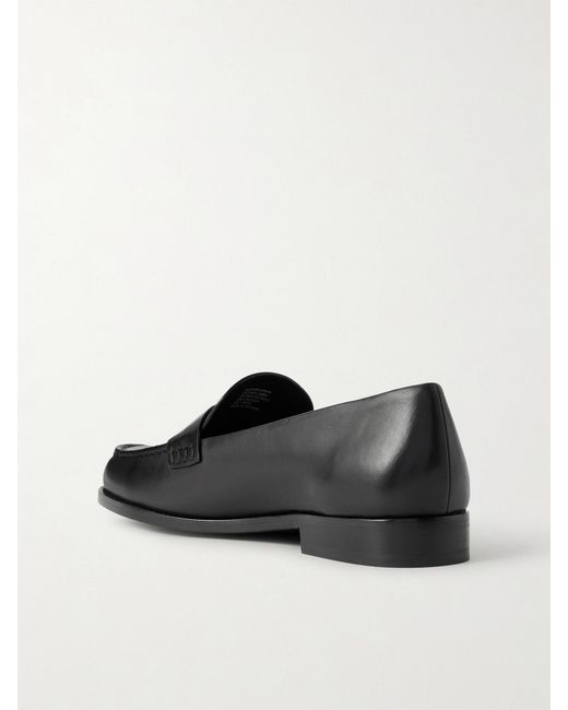 Tory Burch Black Leather Penny Loafers