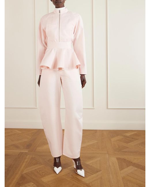 Alaïa Pink Mid-Rise Wide-Leg Jeans