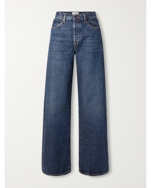 FRAME The Loose Low-Rise Wide-Leg Jeans in Blue | Lyst UK