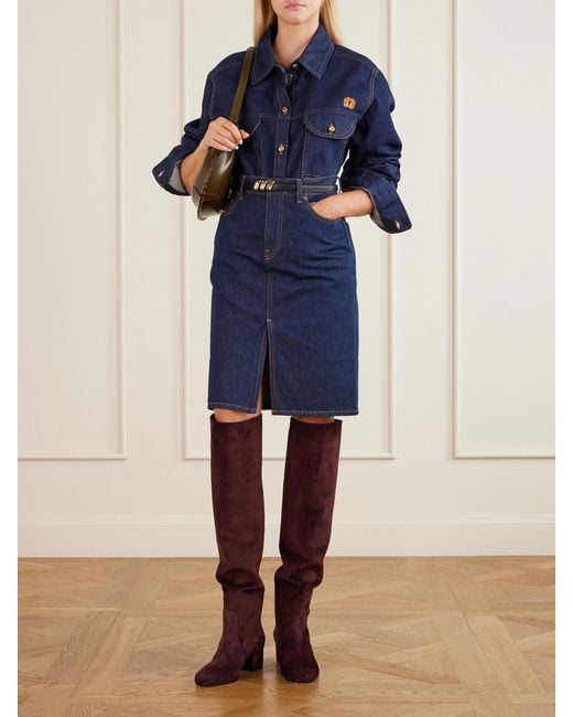 Gianvito Rossi Red Suede 45 Over-The-Knee Boots