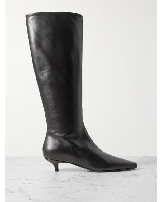 Totême  Black The Slim Leather Knee Boots