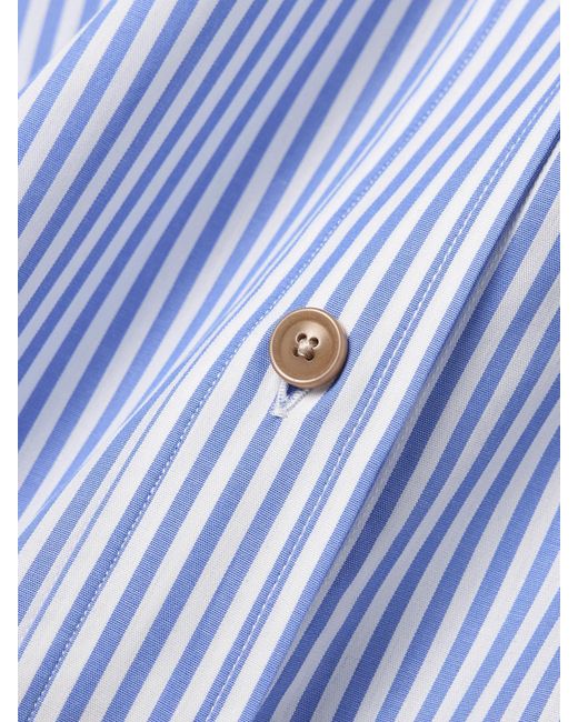 Mara Hoffman Blue Hailey Striped Organic Cotton-Poplin Shirt