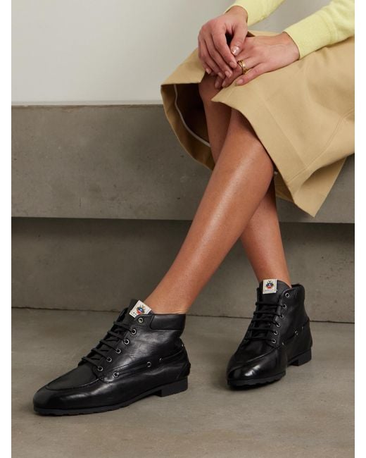 Bally Black Paphos Leather Ankle Boots