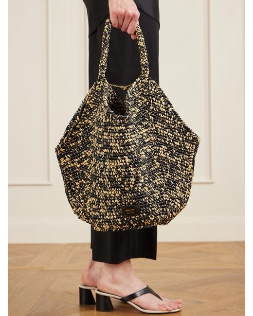 Khaite Multicolor Lotus Medium Two-Tone Woven Tote