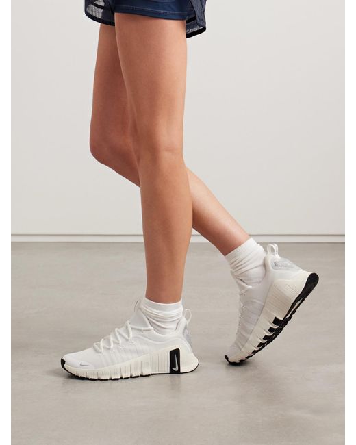 Nike White Free Metcon 6 Prm Sneakers Aus Mesh