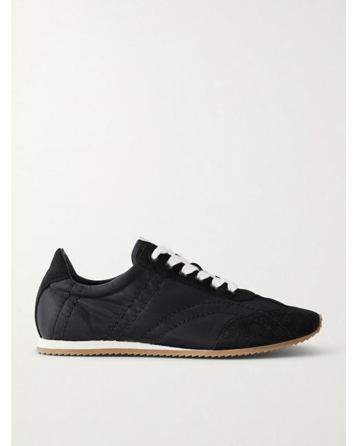 Totême Black Flex Suede-Trimmed Shell Sneakers