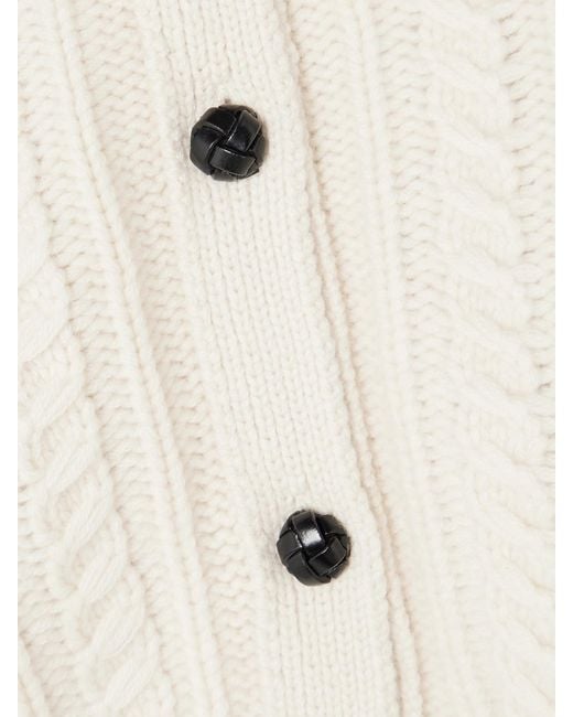 FRAME Natural Cable-Knit Cashmere Cardigan