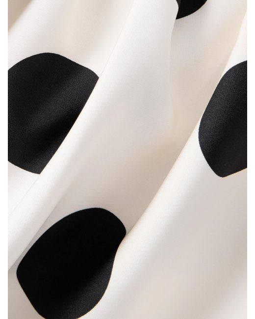 ‎Dima Ayad White One-Shoulder Sequined Polka-Dot Faille Maxi Dress
