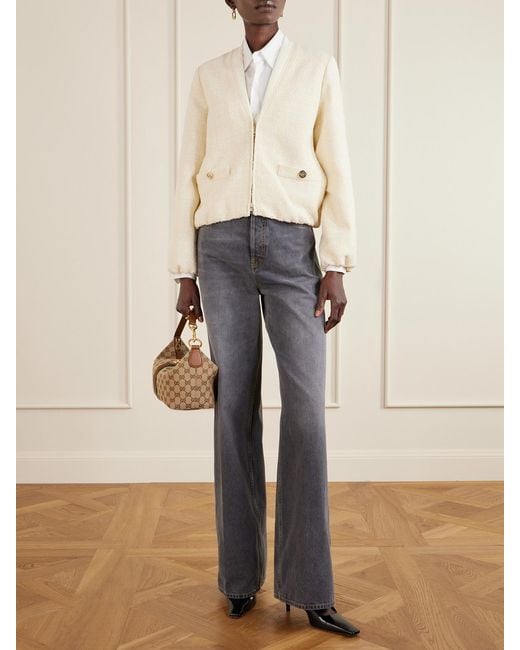 Gucci Natural Cotton-Blend Bouclé Jacket