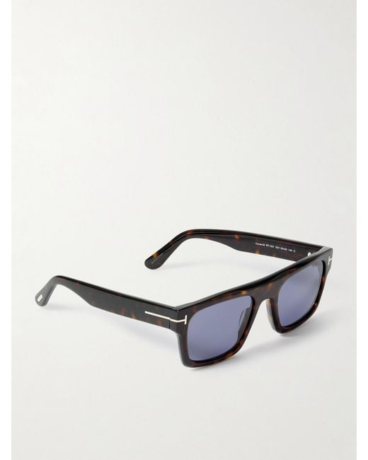 Tom Ford Black Cyrus Square-Frame Acetate Sunglasses