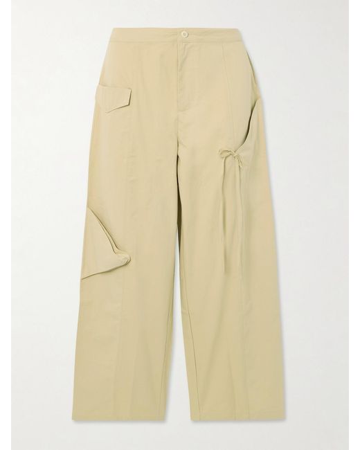 Deiji Studios Natural Pocket Embellished Organic Cotton-Twill Pants
