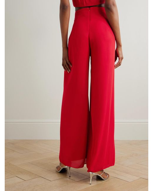ANDRES OTALORA Red Kali Chiffon Wide-Leg Pants