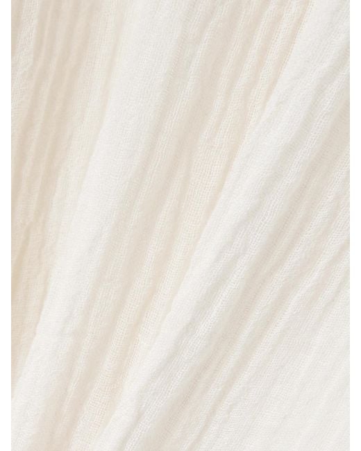 Cafetan À Capuche En Gaze De Lin Mélangé Froissée Lisa Marie Fernandez en coloris White