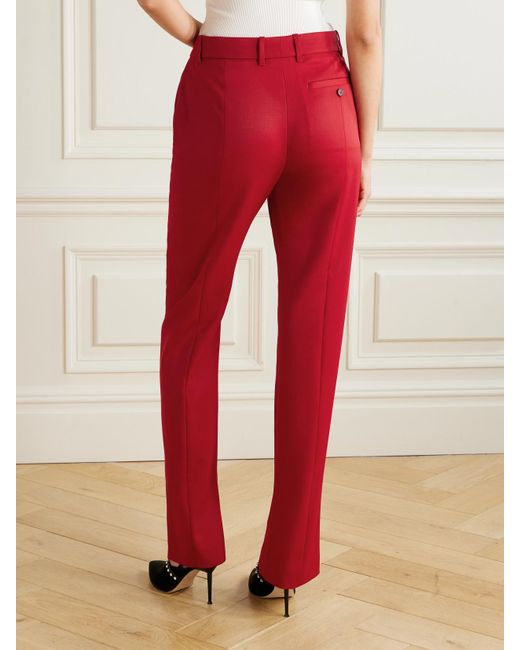 Alexander McQueen Red Hose Mit Geradem Bein Aus Grain De Poudre Aus Wolle