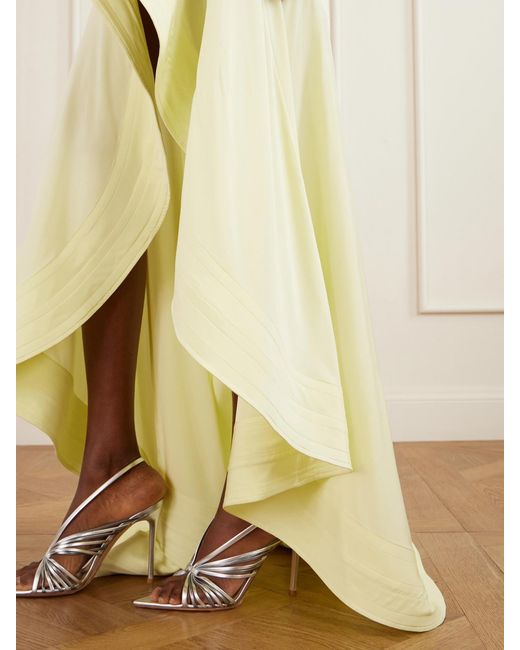 Stella McCartney Yellow Asymmetric Crepe Jersey Dress