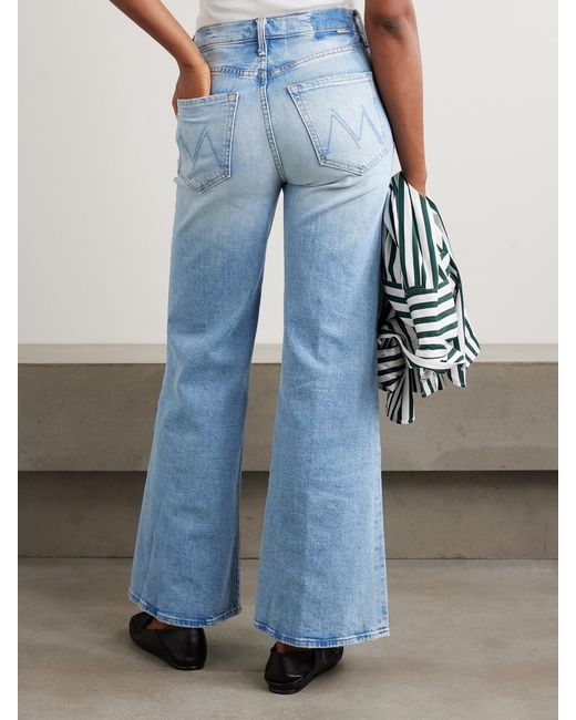 Mother Blue The Tomcat Roller Sneak High-Rise Wide-Leg Jeans