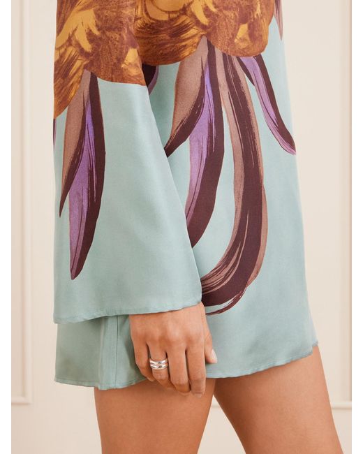 LaDoubleJ Blue Supremes Printed Silk-Twill Mini Dress