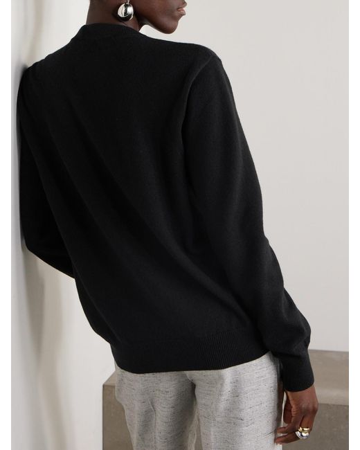 Jil Sander Black Cashmere And Cotton-Blend Sweater