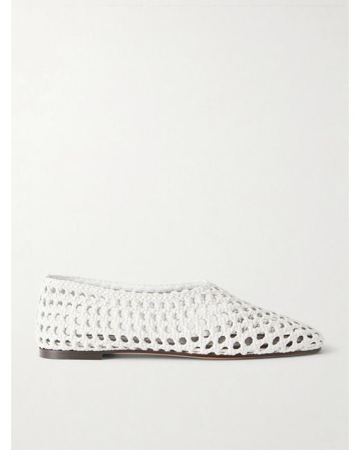 Emme Parsons Natural High Throat Woven Leather Ballet Flats