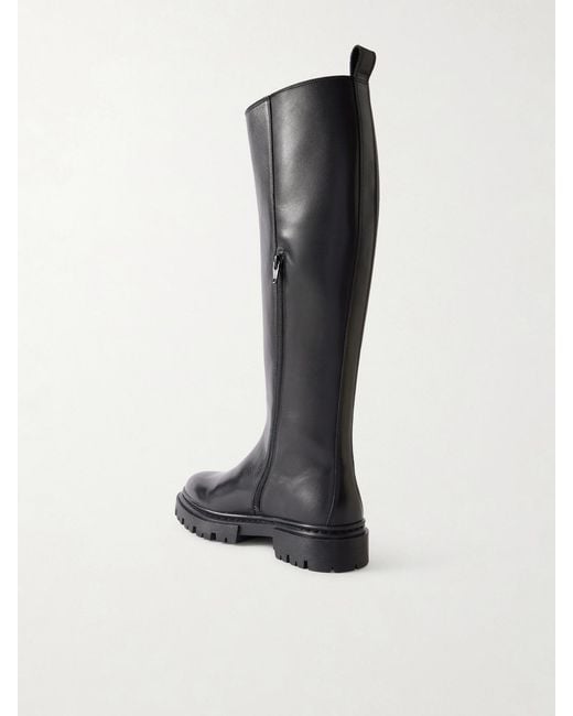 Staud Black Henry Leather Knee Boots