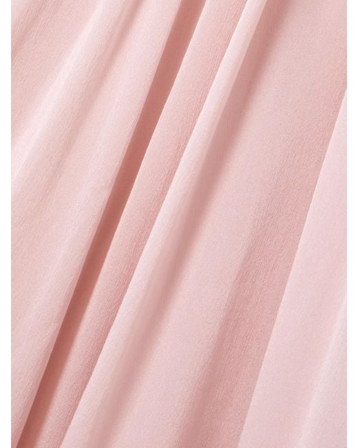 Chloé Pink Ruffled Silk-Chiffon Gown