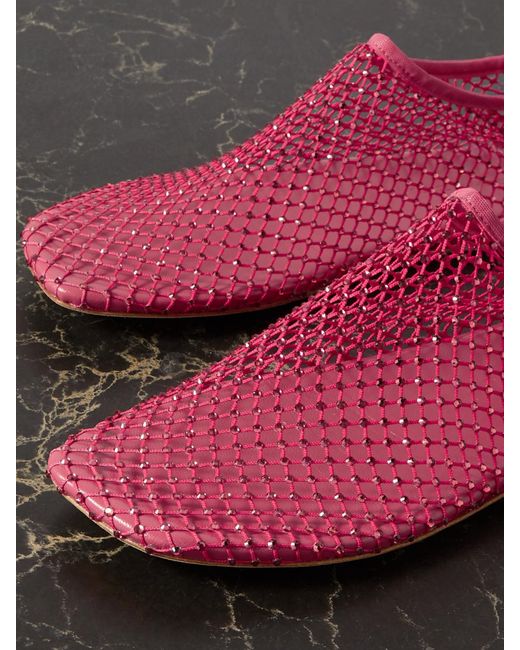 Christopher Esber Pink Minette Ballerinas Aus Mesh Mit Kristallen