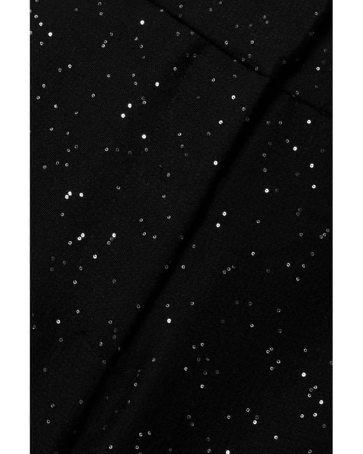 Gabriela Hearst Black Allanon Sequin-embellished Wool-blend Flared Pants