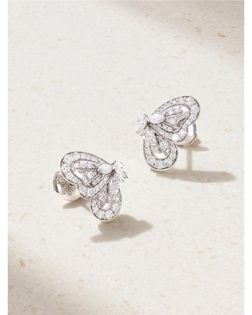 De Beers London Natural Portraits Of Nature Butterfly 18-Karat Diamond Earrings