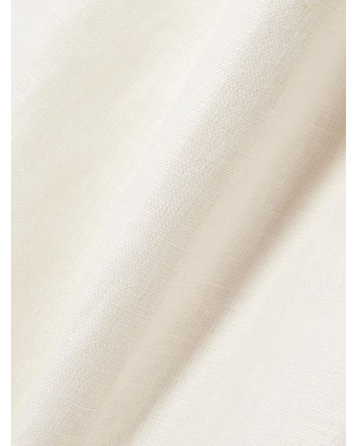 Posse White Matilda Ruffled Linen Midi Skirt
