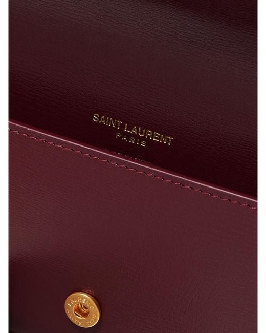 Saint Laurent Red Cassandre Strap Leather Phone Case