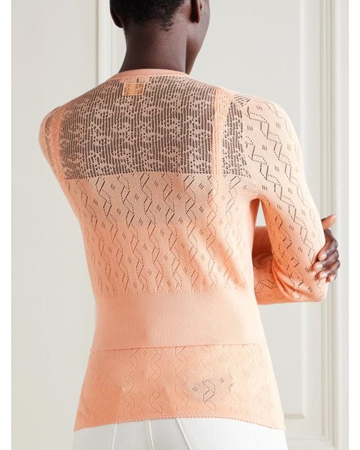 Chloé Pink Pointelle-Knit Cotton Tank And Cardigan Set