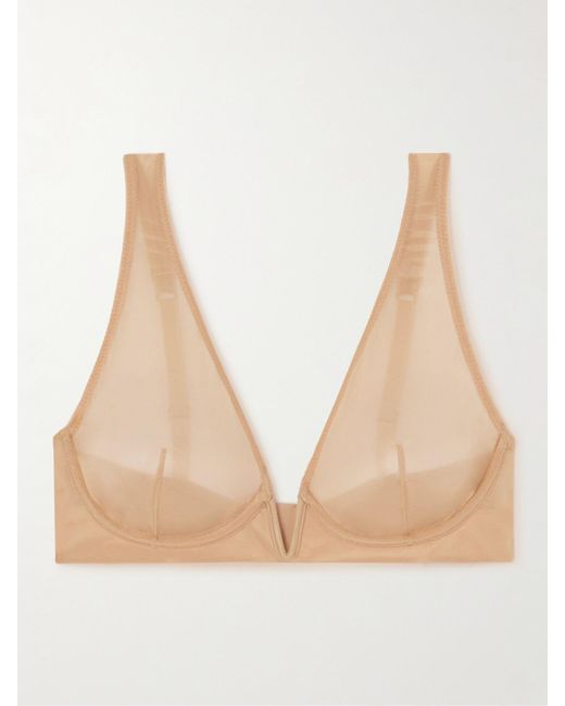 Commando Natural Chic Mesh Plunge Underwired Soft-Cup Bra