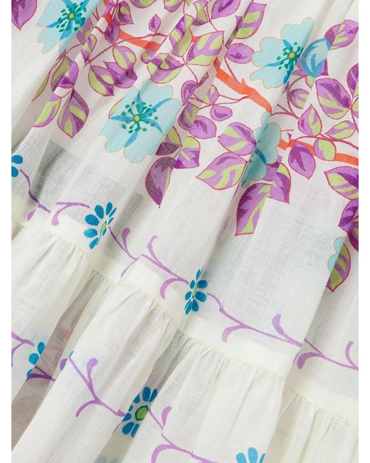 Etro White Floral-Print Cotton-Gauze Maxi Dress