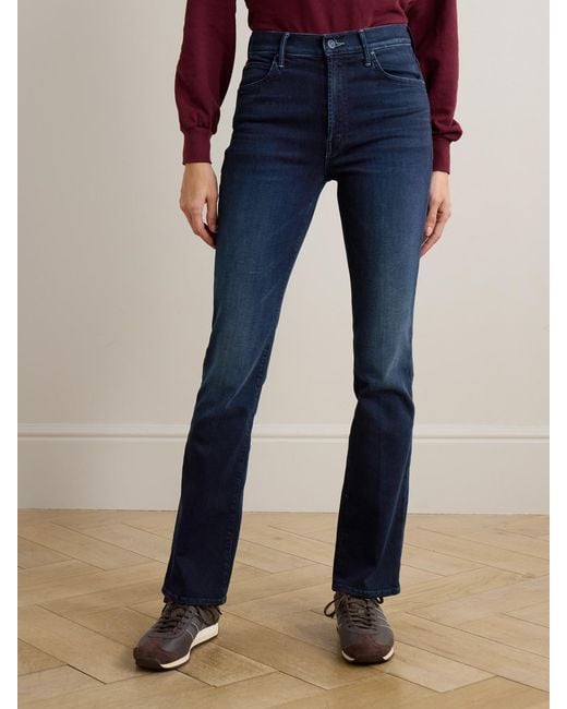 Mother Blue The Smokin Skimp High-Rise Bootcut Jeans