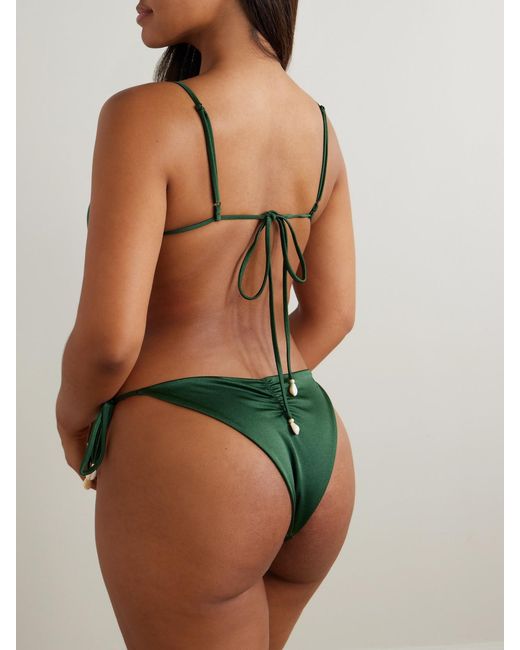 Johanna Ortiz Green Sagrado Embellished Bikini Briefs