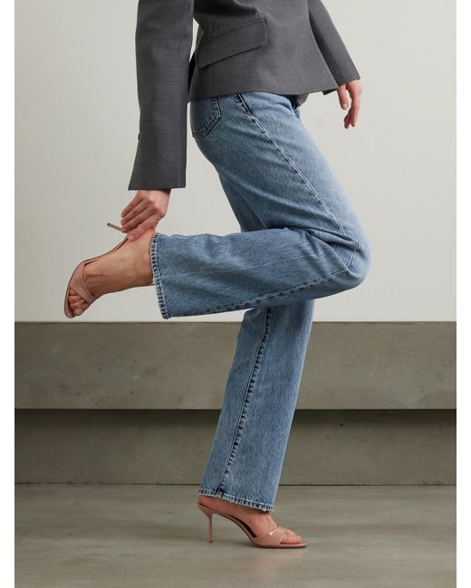 Paris Texas Natural Lidia Patent-Leather Mules