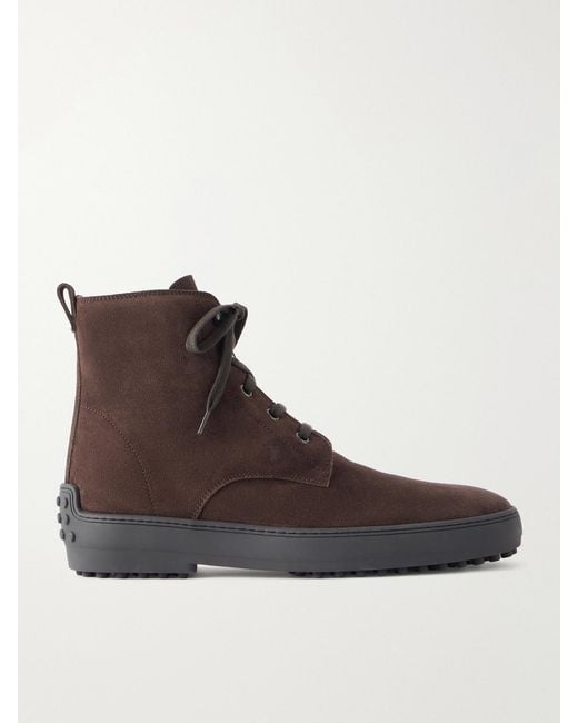 Tod's Brown Win Gomm 84L Suede Ankle Boots