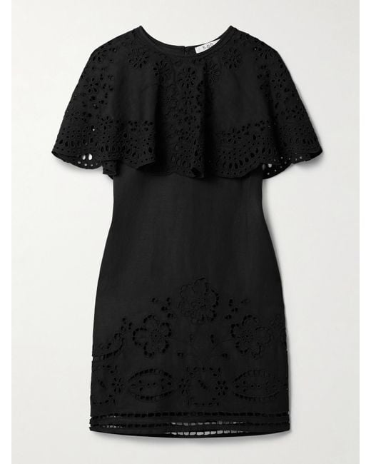 Sea Black Lula Mehrlagiges Minikleid Mit Lochstickerei