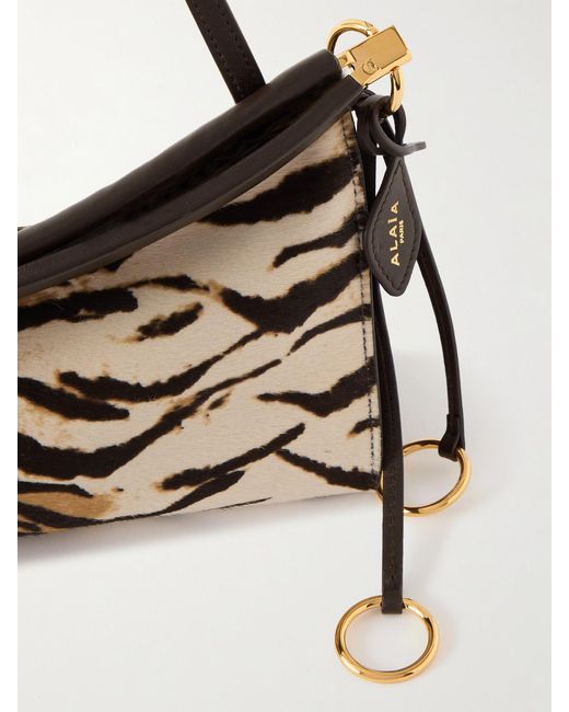 Alaïa Multicolor Le Click Ew Medium Tiger-Print Calf Hair And Leather Shoulder Bag