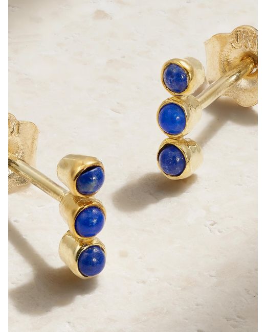 Jennifer Meyer Natural 18-Karat Lapis Lazuli Earrings