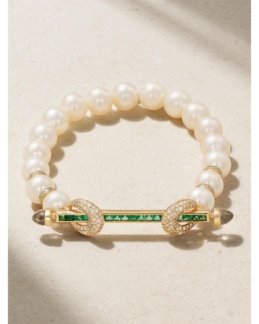 ANANYA Natural Chakra Armband Mit Mehreren Steinen Und Details Aus 18 Karat