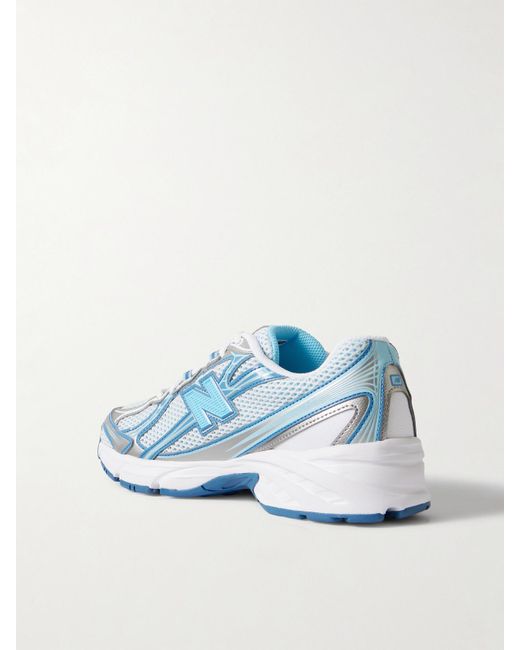 New Balance Blue 740 Metallic Rubber-Trimmed Mesh Sneakers