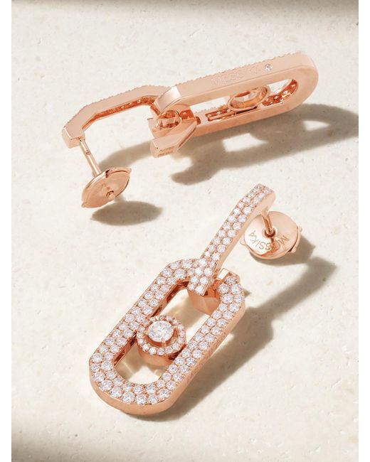 Messika Natural So Move Xl 18-Karat Rose Diamond Earrings