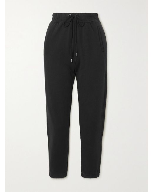 James Perse Black Supima Cotton-Terry Track Pants
