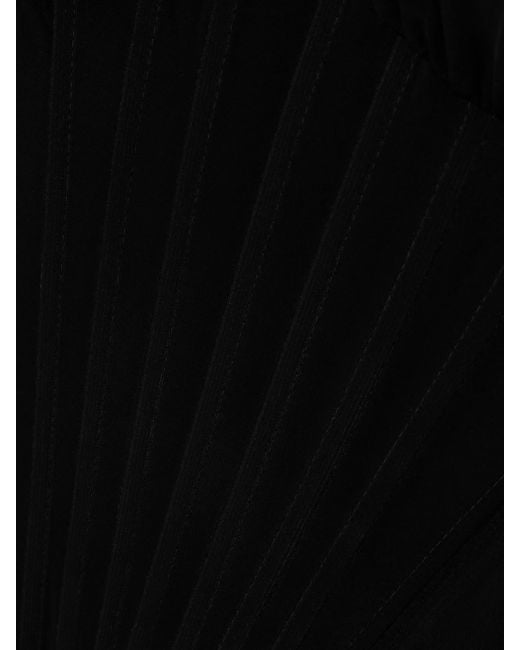 Magda Butrym Black Neckholder-Midikleid Aus Stretch-Tüll Mit Applikation