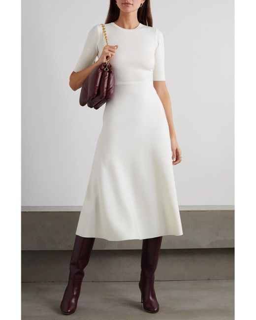 Gabriela Hearst White Seymore Wool, Cashmere And Silk-Blend Midi Dress