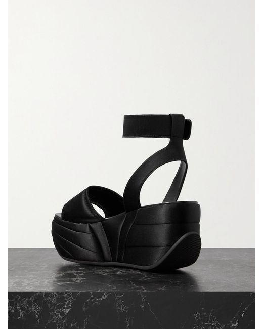 Emilio Pucci Black Satin Platform Sandals